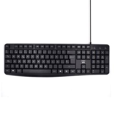 Toetsenbord Ewent EW3001 Zwart Qwerty Spaans - thumbnail