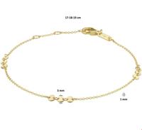 TFT Armband Goud Rondjes 1,0 mm 17 - 18 - 19 cm - thumbnail