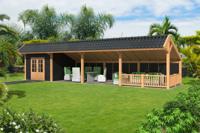 Tuindeco | Overkapping Bergen XL | Type 11 | Zwarte Wanden - thumbnail