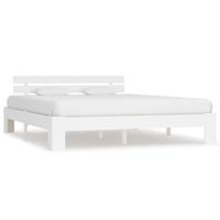 Bedframe massief grenenhout wit 180x200 cm - thumbnail