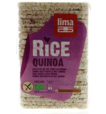 Lima Rijstwafels recht dun quinoa bio 130 Gram Lima Rijstwafels recht dun quinoa bio 130 Gram