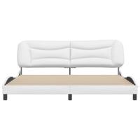 Bedframe zonder matras "Hvar" kunstleer wit 200x200 cm - thumbnail