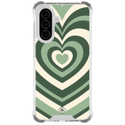 Samsung Galaxy A56 shockproof hoesje - Groen hart swirl Samsung Galaxy A56 shockproof hoesje - Groen hart swirl
