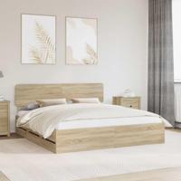 Bedframe met lade Sonoma Eiken 200 x 200 cm Geconstrueerd hout - thumbnail