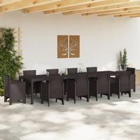 Tuintafel 350x100x73 cm poly rattan bruin - thumbnail