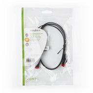 CAT6 UTP Platte Netwerkkabel | RJ45 Male - RJ45 Male | 1,0 m | Zwart - thumbnail