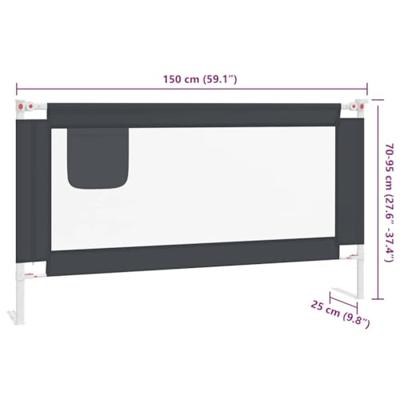 VidaXL Bedhekje peuter 150x25 cm stof donkergrijs