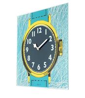 NeXtime klok 8157 Watch One, 43x43.2 cm, Wall, Blue/ Yellow - thumbnail