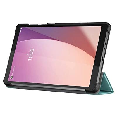 Lunso - Lenovo Tab M8 Gen 4 (8 inch) - Tri-Fold Bookcase hoes - Groen Lunso - Lenovo Tab M8 Gen 4 (8 inch) - Tri-Fold Bookcase hoes - Groen