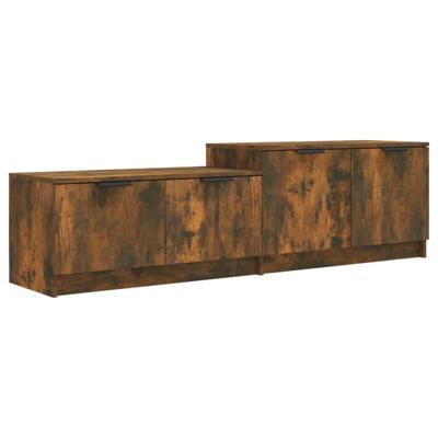 Tv-meubel 158,5x36x45 cm bewerkt hout gerookt eikenkleurig
