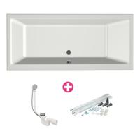 Xenz Kristal Ligbad - 180x80x48 - afvoer Midden - acryl - wit mat 6986-03 - thumbnail