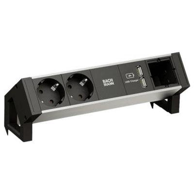 Bachmann 937.111 Stekkerdoos Zwart, Aluminium 1 stuk(s)