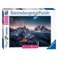 Ravensburger puzzel drei zinnen, dolomieten - legpuzzel - 1000 stukjes - thumbnail