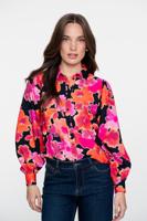 Geisha Blouse Print 53632-20 Blouse 420 Pink/black - thumbnail