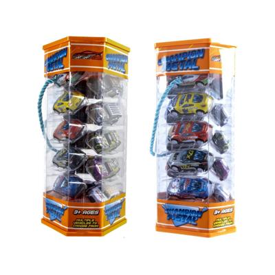 Jono Toys Metalen pull back auto&apos;s in opbergtoren, 15 auto&apos;s