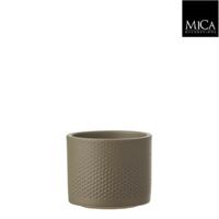 Mica Decorations era pot groen relief 10x12cm - thumbnail