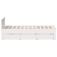 Bedframe zonder matras met hoofdbord grenenhout wit 120x200 cm - thumbnail