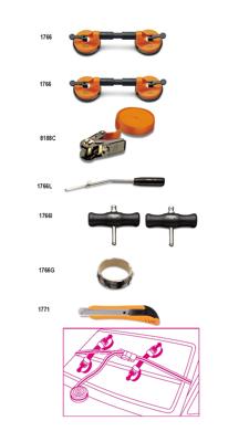 Beta 8-delig assortiment voor bewerking aan de autoruit 1766/8 - 017660100