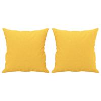VidaXL Sierkussens 2 st 40x40 cm stof lichtgeel - thumbnail