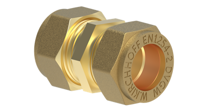 Kirchhoff Messing aansluitstuk, blank, 22 mm, klemkoppeling voor koperen buis - 989454517