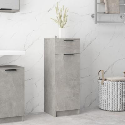Badkamerkast 32x34x90 cm bewerkt hout betongrijs Badkamerkast 32x34x90 cm bewerkt hout betongrijs