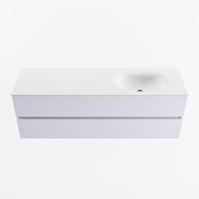 MONDIAZ VICA 150cm badmeubel onderkast Cale 2 lades. Wastafel MOON rechts zonder kraangat, kleur Talc.