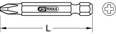 KS Tools 911.2214 9112214 Kruis-bit PH 2 Vernikkeld E 6.3 5 stuk(s)