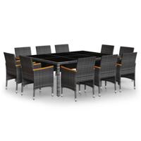 11-delige Tuinset poly rattan grijs - thumbnail