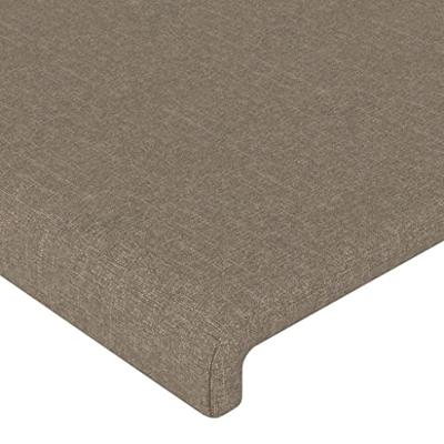Hoofdbord met randen 147x16x118/128 cm stof taupe
