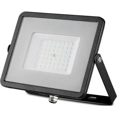 LED Bouwlamp 50 Watt - LED Schijnwerper - Viron Hisal - Helder/Koud Wit 6400K - Waterdicht IP65 - Mat Zwart - Aluminium - SAMSUNG LEDs