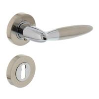 Intersteel Deurkruk Elen op rozet met sleutelrozetten - chroom/nikkel mat - thumbnail