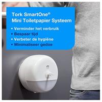 Toiletpapierdispenser Tork T9 Elevation SmartOne klein wit 681000 - thumbnail