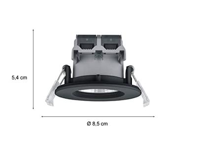 Trio Badkamer inbouwspotZagros met led rond zwart - 650710132