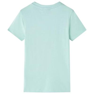 Kindershirt met busjesprint 92 lichtmintkleurig