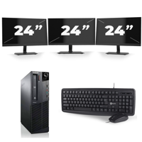 Lenovo ThinkCentre M93p SFF - Intel Core i7-4e Generatie - 16GB RAM - 256GB SSD - Windows 10 + 3x 24 inch Monitor - thumbnail