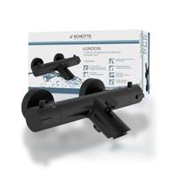 Thermostatische Badkraan Schutte London Messing Mat Zwart - thumbnail