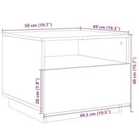Salontafel met LED-verlichting 50x49x40 cm artisan eikenkleurig - thumbnail