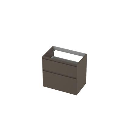 INK - Onderkast 2 Laden Greeploos Gelakt 45gr A-symmetrisch - 700x450x650 Mm - Mat Taupe