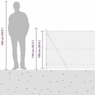 VidaXL Afrasteringspaal groen 25 x 1 m (25 mm gaas) staal