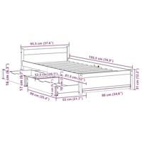 Bedframe zonder matras massief grenenhout wit 90x190 cm - thumbnail
