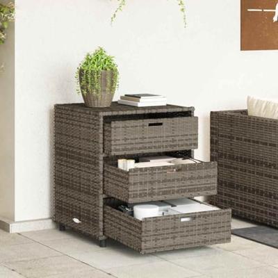 Tuinkast 55x59x69 cm poly rattan grijs