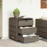 Tuinkast 55x59x69 cm poly rattan grijs - thumbnail