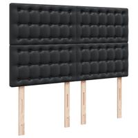 Boxspring met matras kunstleer zwart 140x190 cm - thumbnail
