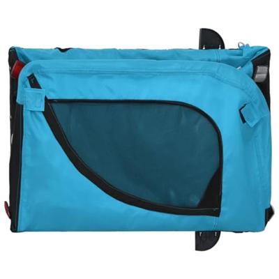 Hondenfietstrailer oxford stof en ijzer blauw en zwart - thumbnail
