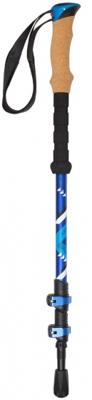 Abbey wandelstok Camino telescopisch verstelbaar zilver/blauw