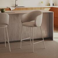 Kave Home Maina barkruk H65 chenille Beige - thumbnail