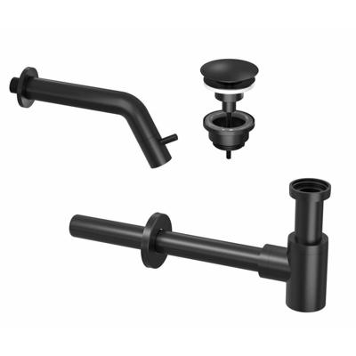 Fonteinkraanset INK Inbouw Ink Inclusief Waste en Design Sifon Mat Zwart