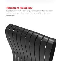 Akasa RISER BLACK X2, Premium PCIe 3.0 x 16 Riser cable,20CM 180° PCIe 3.0 x16 Female 180° PCIe 3. - thumbnail