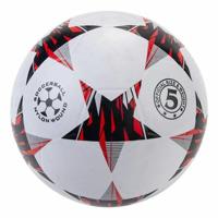 Engelhart Rubberen straat voetbal maat 5 rood wit met sterren - thumbnail
