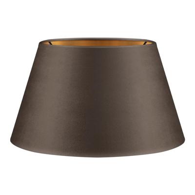 Fluweel - Velvet Lampenkap - Conisch - Grey + goud - Luxe stijl - ø30 x 17 cm - E27 fitting - voor tafellampen - voor woonkamer en eetkamer